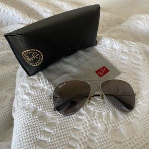 Ray-Ban Classic Aviator Polarized Sunglasses in Titanium
